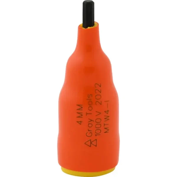 Gray Tools 4mm X 3/8in. Drive Standard Length Hex Head 1000V Insulated Socket MTW4-I