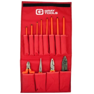 Gray Tools 12 Piece Screwdriver & Pliers Set 1000V Insulated 86612-I