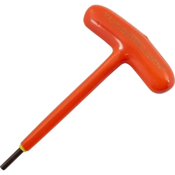 Gray Tools 5/32in. S2 T-handle Hex Key 1000V Insulated 68610-I