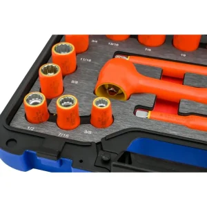 Gray Tools 24 Piece 3/8in. Drive 6 & 12 Point SAE and Metric Standard Socket and Attachments Set 100