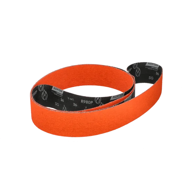 Norton 3 x 132 In. Blaze Cloth Narrow Backstand Belt 36 Grit R980P CA 25 Count