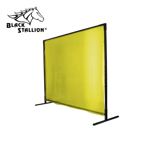 Revco 6X6VSQF1-YEL 14 mil. 6′ x 6′ Yellow Heavy-Duty QuickFrame™ Welding Screen & Frame (1 Set)