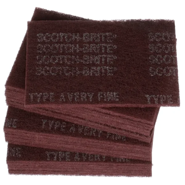 Scotch-Brite™ Hand Pad 7447, HP-HP, A/O Very Fine, Maroon, 6 in x 9 in, 20 per Box