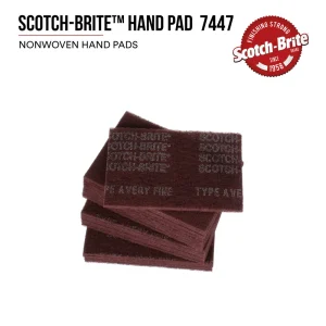 Scotch-Brite™ Hand Pad 7447, HP-HP, A/O Very Fine, Maroon, 6 in x 9 in, 20 per Box