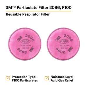 3M™ Particulate Filter 2096, P100, with Nuisance Level Acid Gas Relief 2 PER PACK