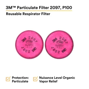 3M™ Particulate Filter 2097/07184(AAD), P100, with Nuisance Level Organic Vapor Relief 2 PER PACK