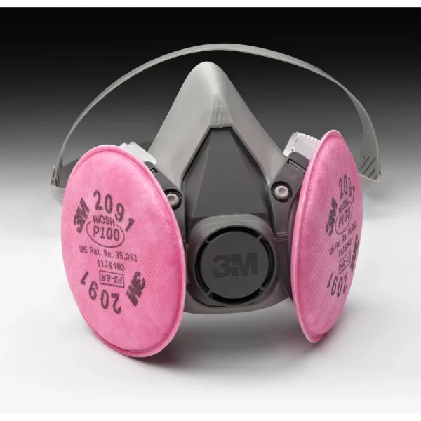 3M™ Half Facepiece Respirator Assembly 6291/07002(AAD), Medium, with 3M™ Particulate Filters 2091/07000(AAD), P100