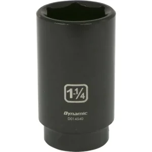 Dynamic Tools 1/2in. Drive 6 Point SAE 1-1/4in. Deep Length Impact Socket D014540