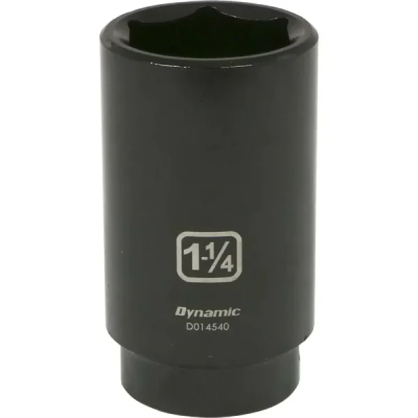 Dynamic Tools 1/2in. Drive 6 Point SAE 1-1/4in. Deep Length Impact Socket D014540