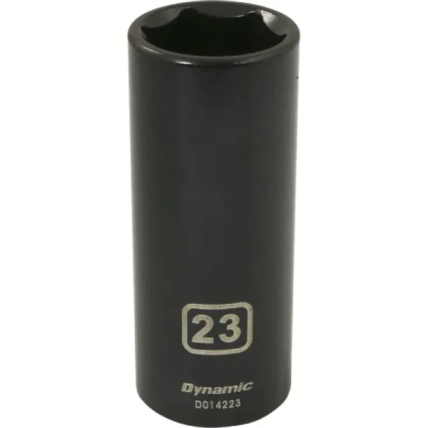 Dynamic Tools 1/2in. Drive 6 Point Metric 23mm Deep Length Impact Socket D014223