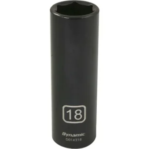 Dynamic Tools 1/2in. Drive 6 Point Metric 18mm Deep Length Impact Socket D014218