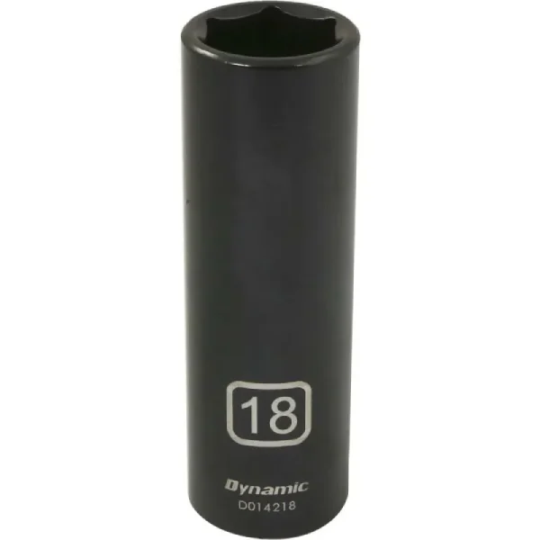Dynamic Tools 1/2in. Drive 6 Point Metric 18mm Deep Length Impact Socket D014218