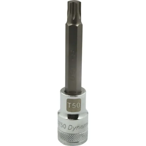 Dynamic Tools 1/2in. Drive Torx Head T50 Long Bit Chrome Finish Socket D013750