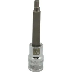 Dynamic Tools 1/2in. Drive SAE Hex Head 1/4in. Long Bit Chrome Finish Socket D013458