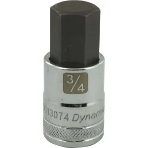 Dynamic Tools 1/2in. Drive SAE Hex Head 3/4in. Bit Standard Length Chrome Finish Socket D013074