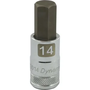 Dynamic Tools 1/2in. Drive Metric Hex Head 14mm Bit Standard Length Chrome Finish Socket D013014
