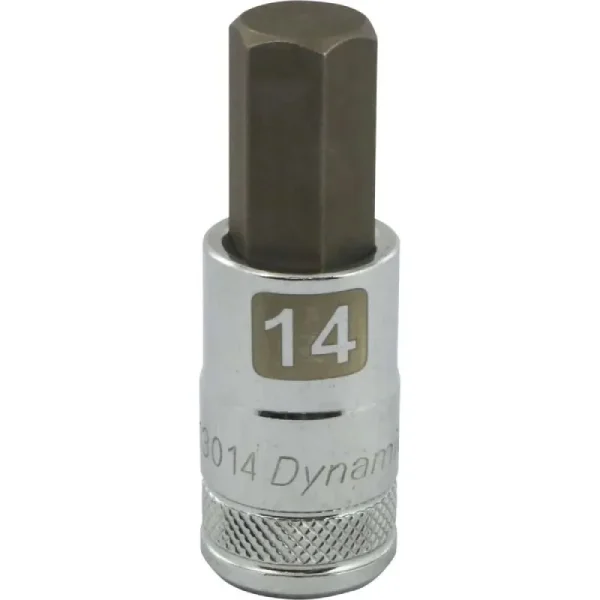 Dynamic Tools 1/2in. Drive Metric Hex Head 14mm Bit Standard Length Chrome Finish Socket D013014