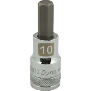 Dynamic Tools 1/2in. Drive Metric Hex Head 10mm Bit Standard Length Chrome Finish Socket D013010