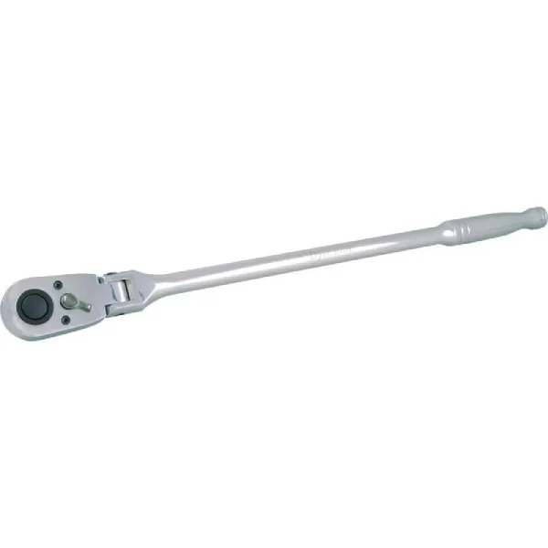 Dynamic Tools 1/2in. Drive 48 Tooth Flex Head Ratchet 17-3/4in. Long Chrome Finish D012308