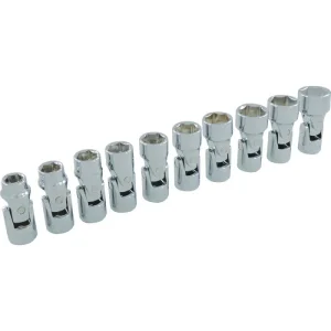 Dynamic Tools 3/8in. Drive 10 Piece 6 Point Metric Universal Joint Socket Set 10mm – 19mm D010027