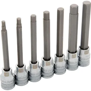 Dynamic Tools 3/8in. Drive 7 Piece Metric Long Hex Socket Set 4mm – 10mm D010017