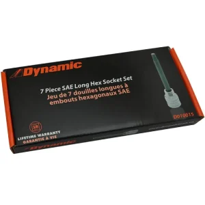 Dynamic Tools 3/8in. Drive 7 Piece SAE Long Hex Socket Set 1/8in. – 3/8in. D010015