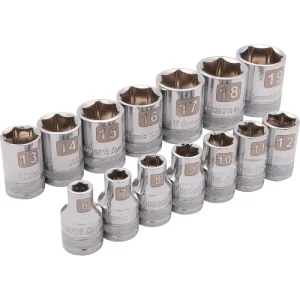 Dynamic Tools 3/8in. Drive 14 Piece 6 Point Standard Metric Socket Set 6mm – 19mm D010004