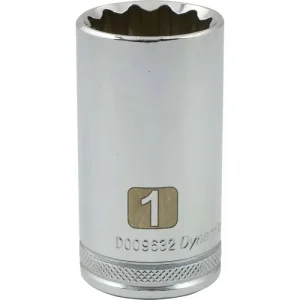 Dynamic Tools 3/8in. Drive 12 Point SAE 1in. Deep Length Chrome Finish Socket D009632