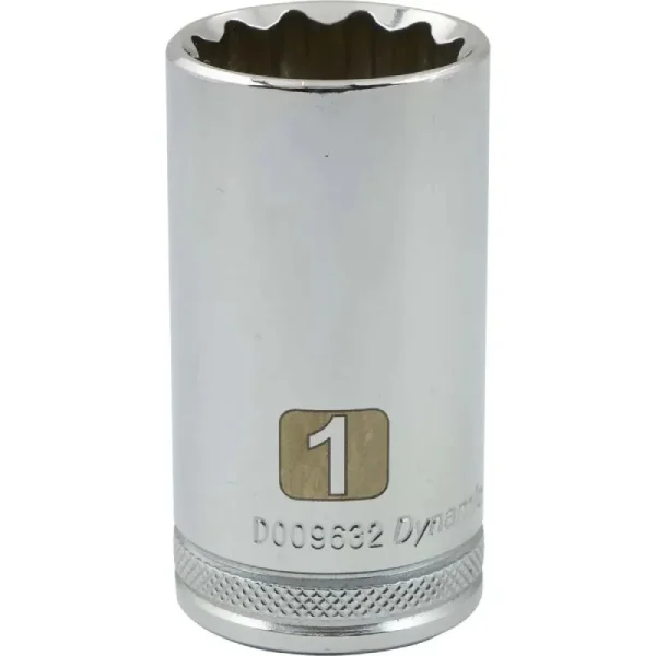 Dynamic Tools 3/8in. Drive 12 Point SAE 1in. Deep Length Chrome Finish Socket D009632