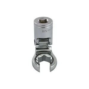 Dynamic Tools 3/8in. Drive SAE 5/8in. Flex Head Crow Foot Flare Nut Socket Chrome Finish D008650