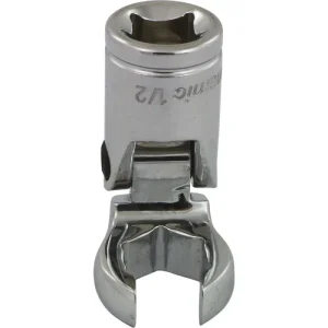 Dynamic Tools 3/8in. Drive SAE 1/2in. Flex Head Crow Foot Flare Nut Socket Chrome Finish D008646