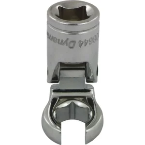 Dynamic Tools 3/8in. Drive SAE 7/16in. Flex Head Crow Foot Flare Nut Socket Chrome Finish D008644