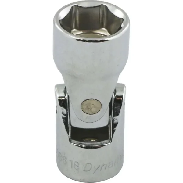 Dynamic Tools 3/8in. Drive 6 Point SAE 9/16in. Universal Joint Socket Chrome Finish D008618