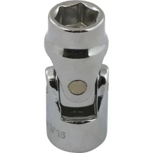 Dynamic Tools 3/8in. Drive 6 Point SAE 7/16in. Universal Joint Socket Chrome Finish D008614