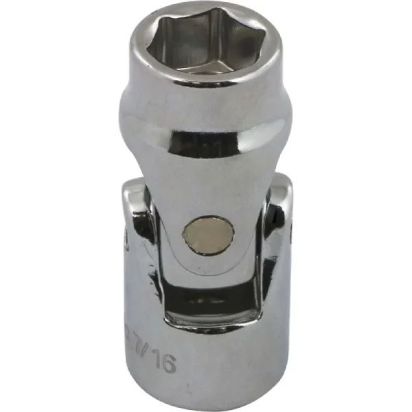 Dynamic Tools 3/8in. Drive 6 Point SAE 7/16in. Universal Joint Socket Chrome Finish D008614