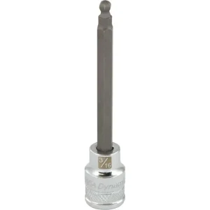 Dynamic Tools 3/8in. Drive SAE Hex Head 3/16in. Long Ball Nose Chrome Finish Socket D006954