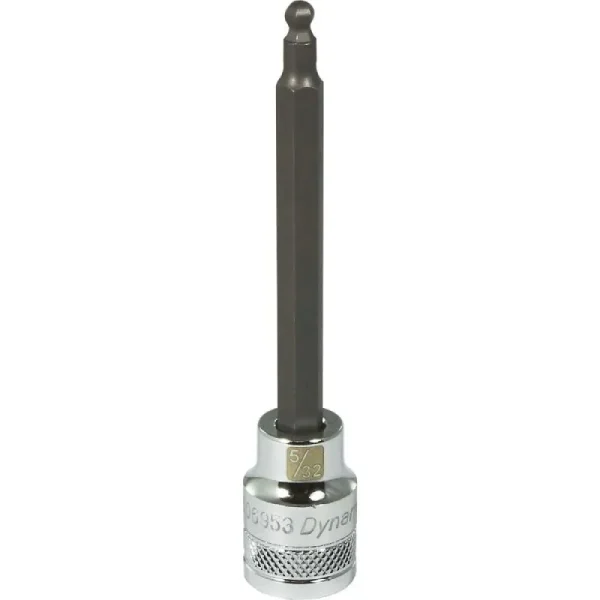 Dynamic Tools 3/8in. Drive SAE Hex Head 5/32in. Long Ball Nose Chrome Finish Socket D006953