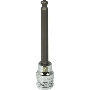 Dynamic Tools 3/8in. Drive Metric Hex Head 6mm Long Ball Nose Chrome Finish Socket D006906