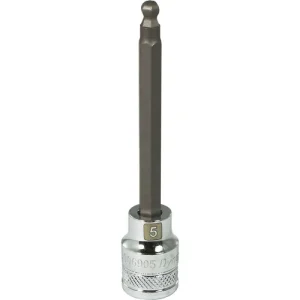 Dynamic Tools 3/8in. Drive Metric Hex Head 5mm Long Ball Nose Chrome Finish Socket D006905