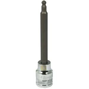 Dynamic Tools 3/8in. Drive Metric Hex Head 4mm Long Ball Nose Chrome Finish Socket D006904