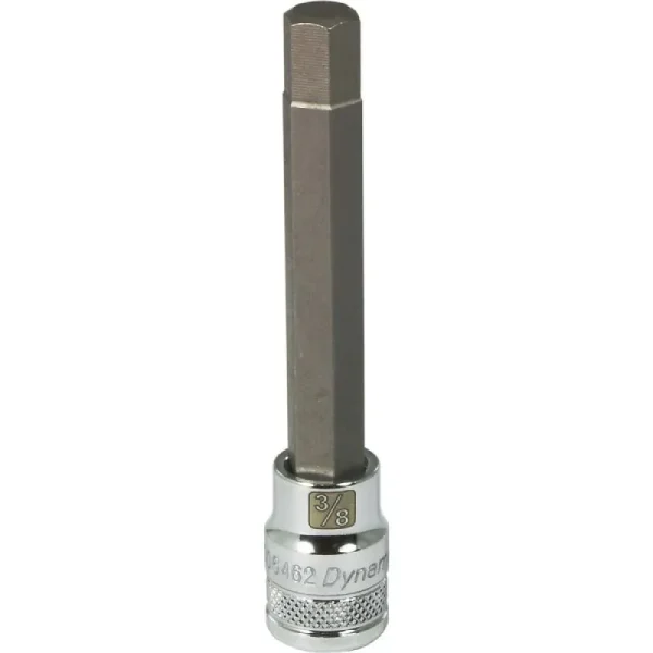 Dynamic Tools 3/8in. Drive SAE Hex Head 3/8in. Long Bit Chrome Finish Socket D006462