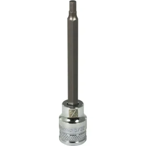 Dynamic Tools 3/8in. Drive SAE Hex Head 5/32in. Long Bit Chrome Finish Socket D006453