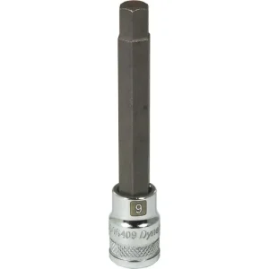 Dynamic Tools 3/8in. Drive Metric Hex Head 9mm Long Bit Chrome Finish Socket D006409