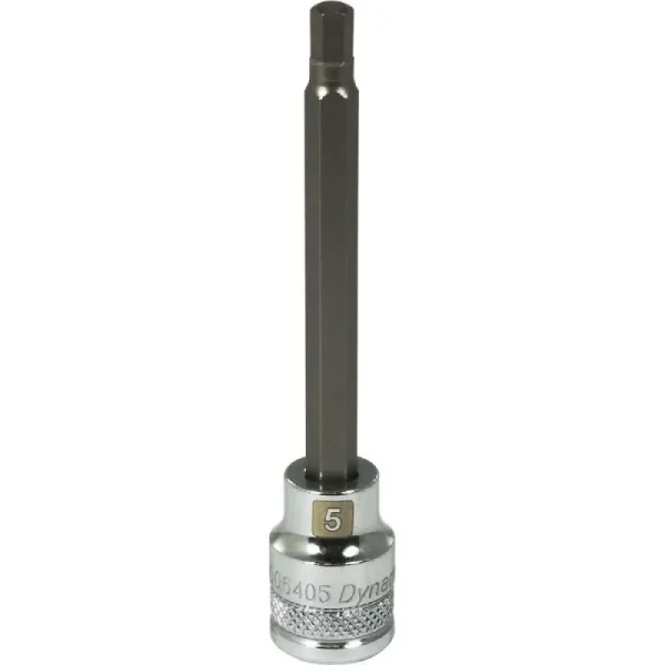 Dynamic Tools 3/8in. Drive Metric Hex Head 5mm Long Bit Chrome Finish Socket D006405