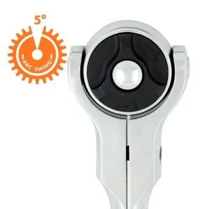 Dynamic Tools 3/8in. Drive Swivel Head 72 Tooth Ratchet Chrome Finish Comfort Handle 9in. Long D0053