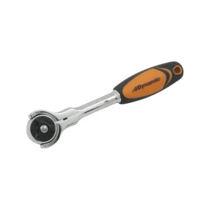 Dynamic Tools 1/4in. Drive Swivel Head 72 Tooth Ratchet Chrome Finish Comfort Handle 6in. Long D0013