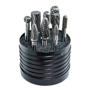 DRILLCO 70S004DC SET 4,SOLID CARBIDE BUR SET DOUBLE CUT