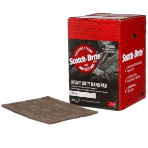 Scotch-Brite™ Heavy Duty Hand Pad 7440, HP-HP, A/O Medium, Tan, 6 in x 9 in, 20 per Box