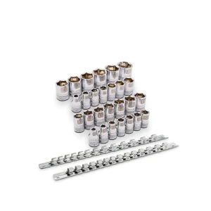 Dynamic Tools 3/8in Drive 27 Piece 6 Point Mirror Chrome Regular SAE & Metric Set D106005