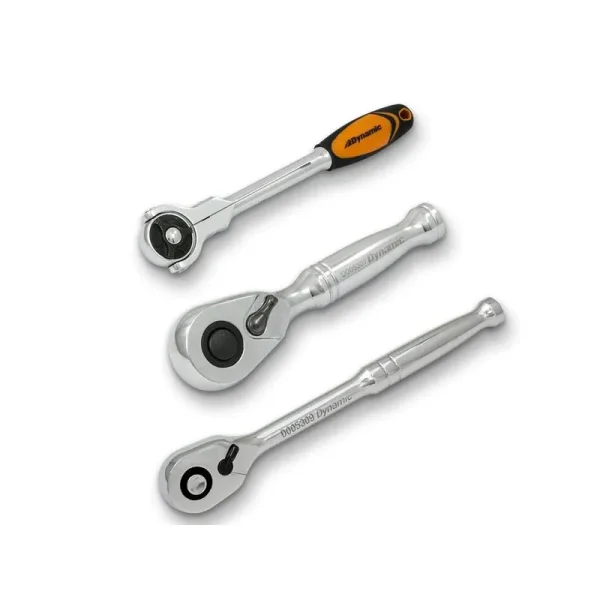 Dynamic Tools 3 Piece 3/8in Drive Easy Access Ratchet Set Bundle D106004